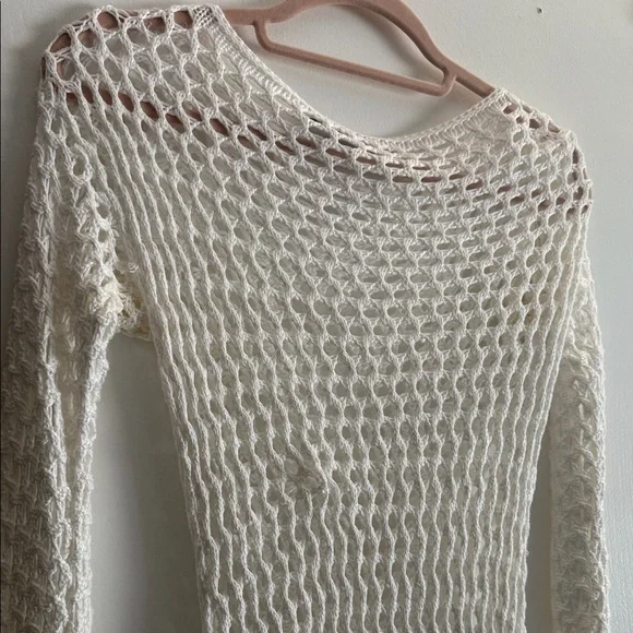 ViX Paula Hermanny Size Small Belle Crochet Knit Long Sleeve Cover-Up Women Swim - Picture 10 of 16